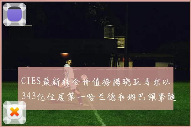 CIES最新转会价值榜揭晓亚马尔以343亿位居第一哈兰德和姆巴佩紧随其后